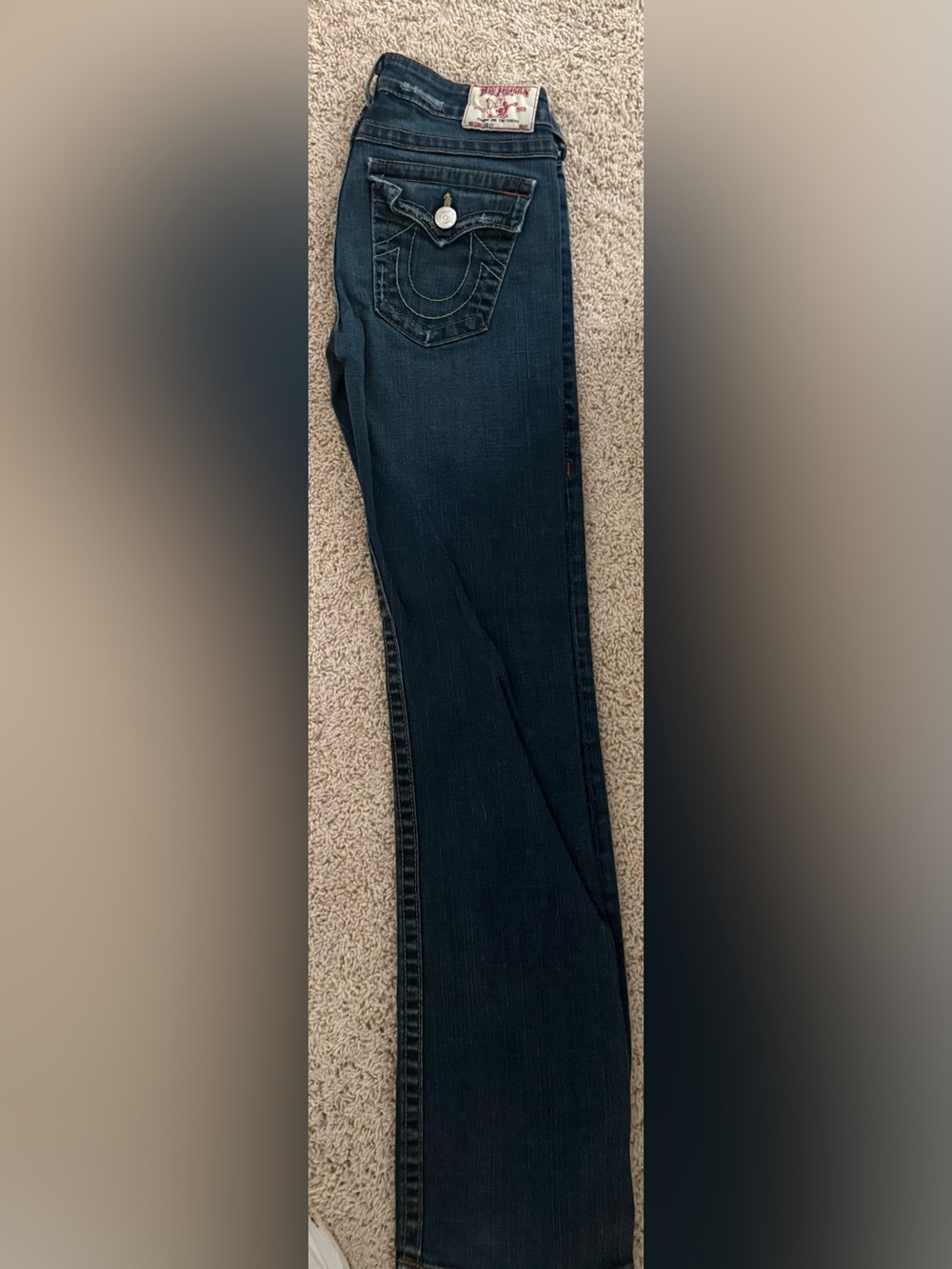 True Religion Women's Dark Indigo Bootcut Jeans, Waist 28, Inseam 32